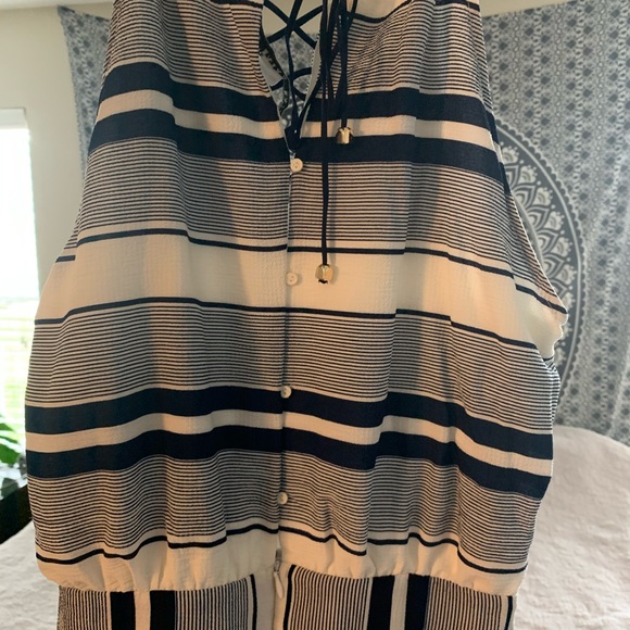 NEW HYFVE white and navy blue stripped romper! - Picture 3 of 5